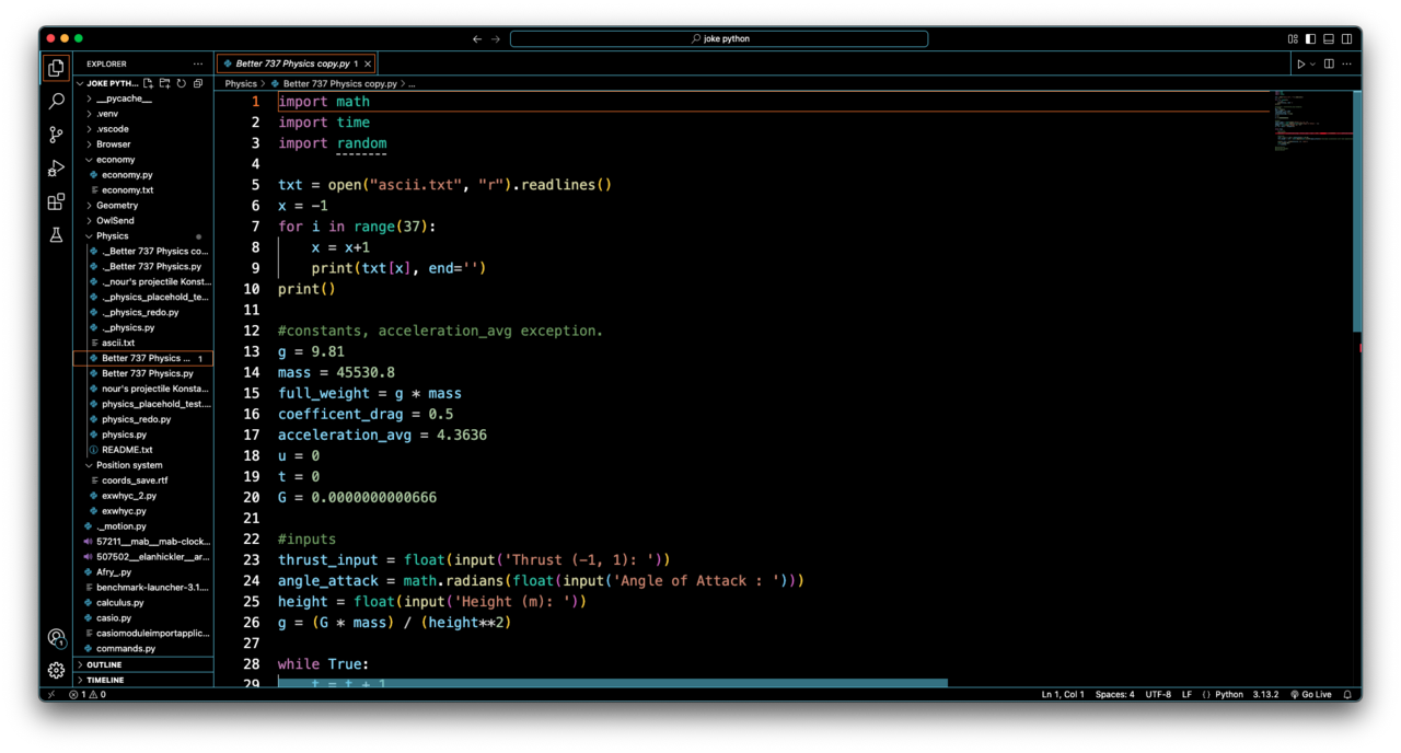 Visual Studio Code interface example; not the actual Volyx bot project.