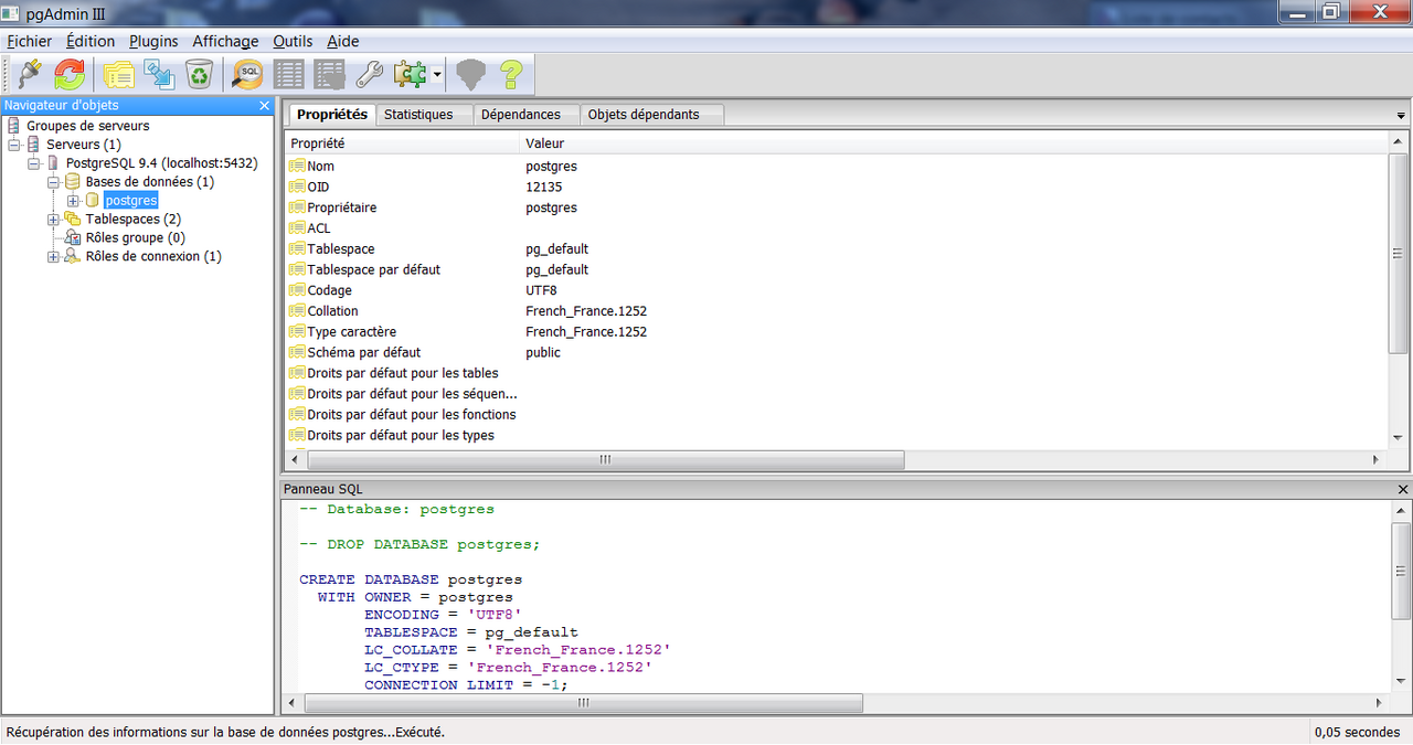 Historical pgAdmin interface; interface may differ in modern versions.