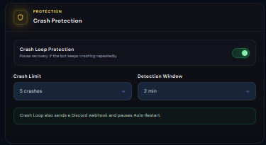 Volyx Crash Protection configuration