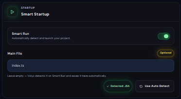 Volyx Smart Startup configuration