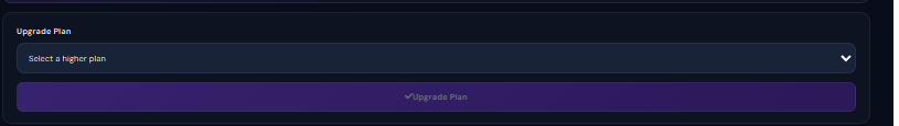 Volyx Upgrade Plan setting